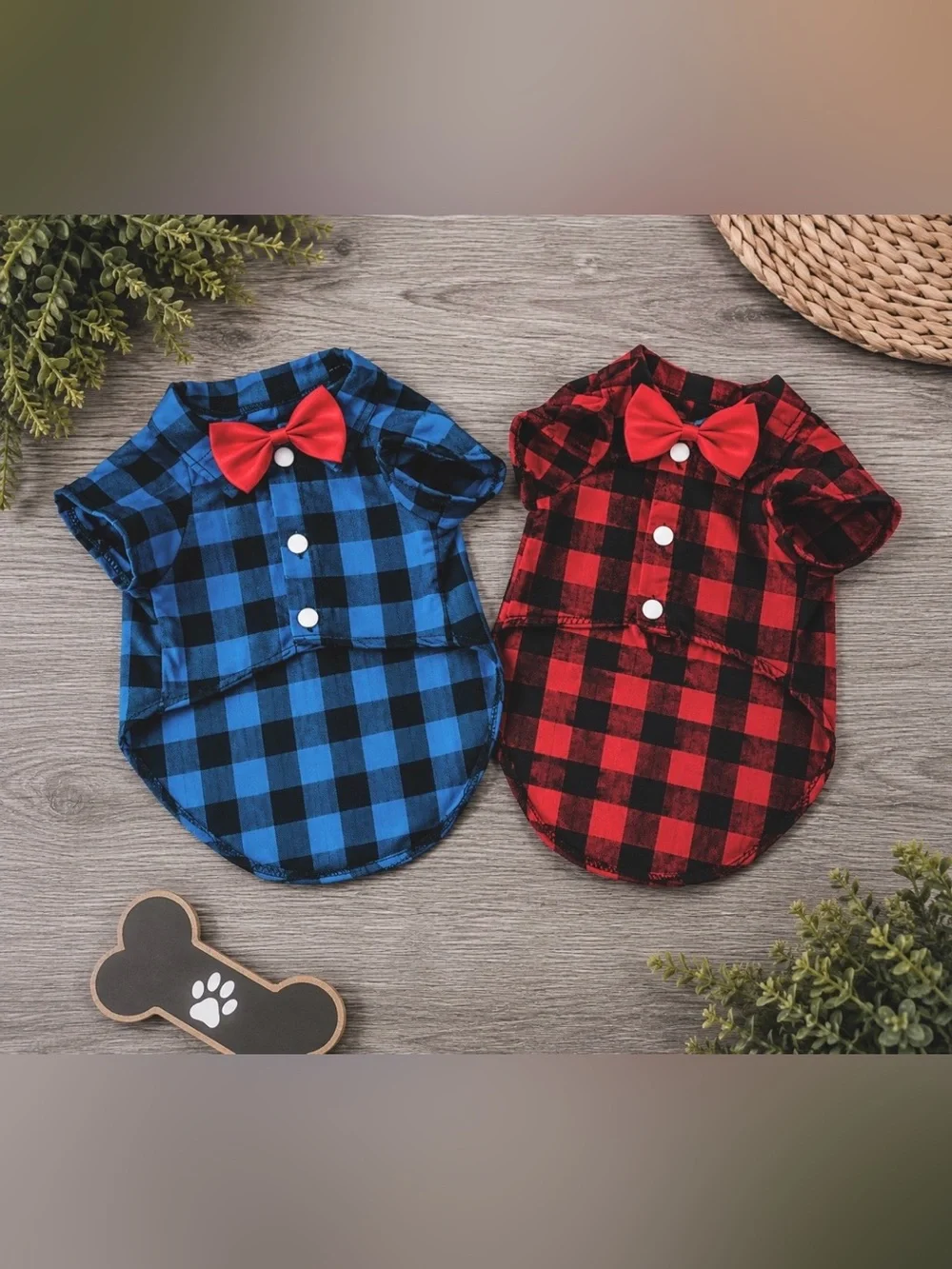 Dog Apperal Bundle: 2-Piece Shirt Set | Classic Dog Dress Shirts | Size: Mediums
